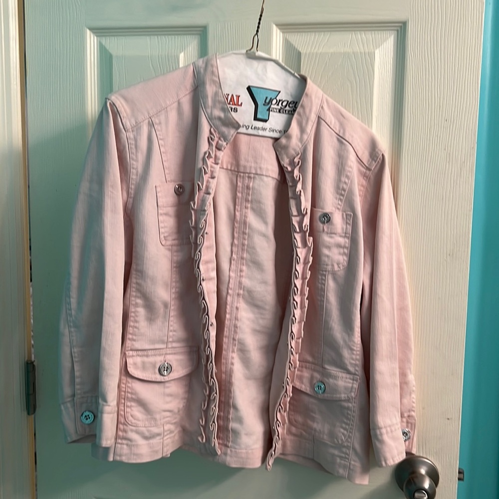 Beautiful  Ruby Rd  size med pink denim jacket